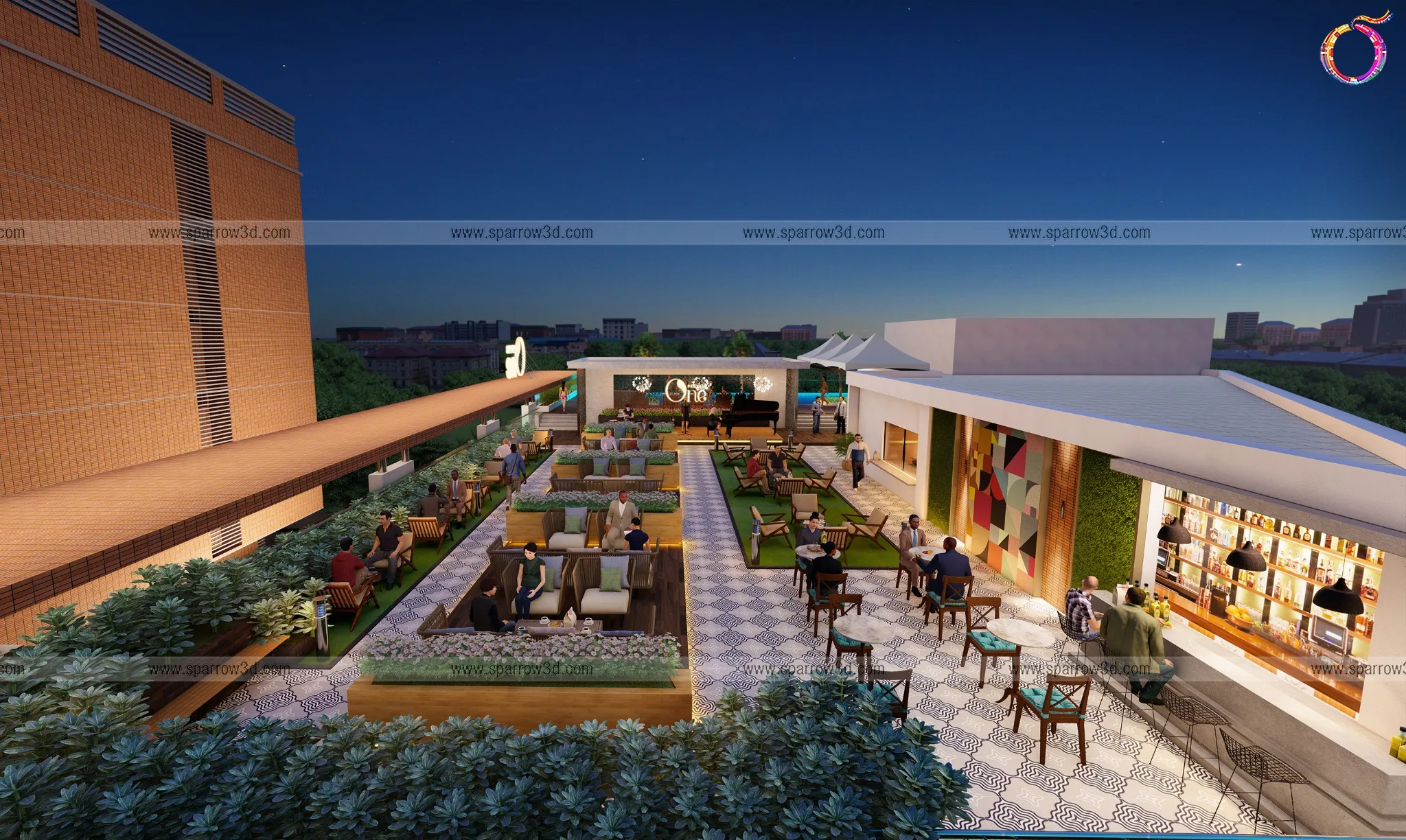 Pranava One club terrace view