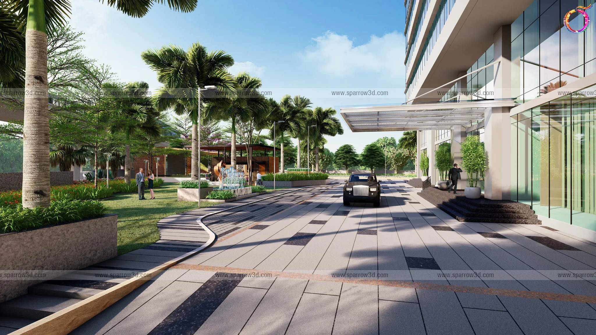 Pranava One commercial driveway view